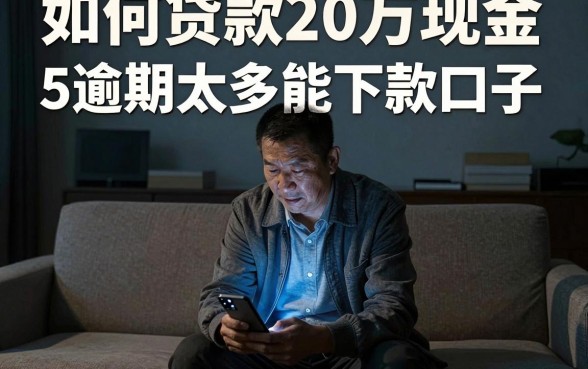如何贷款20万现金，规整5个逾期太多能下款口子