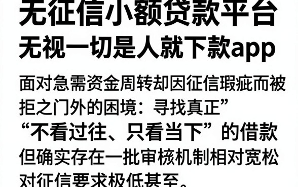 无征信小额贷款平台,精选五个无视一切是人就下款app