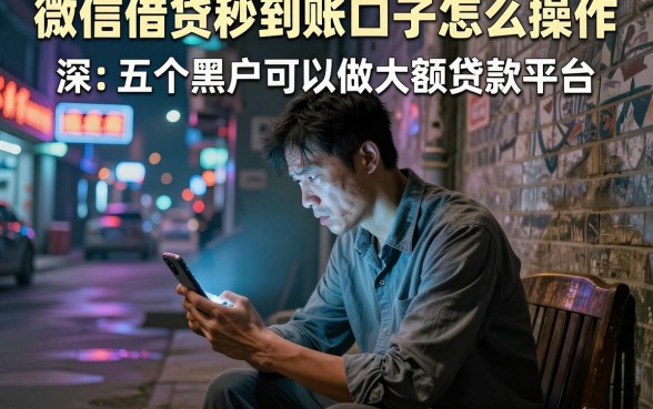 微信借贷秒到账口子怎么操作,深入剖析五个黑户可以做大额贷款平台