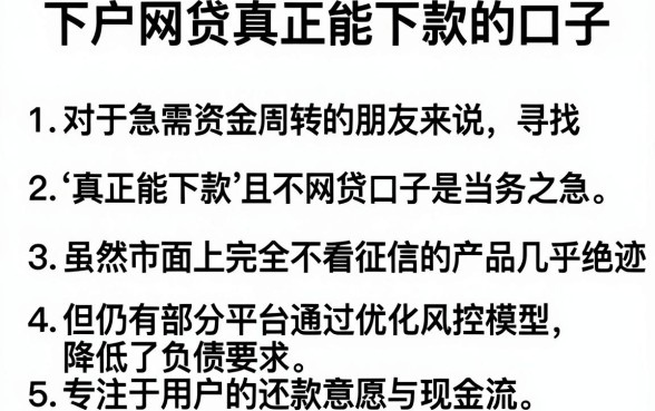 下户网贷真正能下款的口子，条列五个不看负债的网贷app