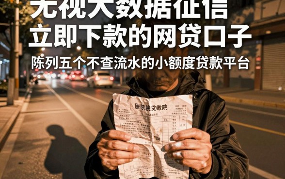 无视大数据征信立即下款的网贷口子，陈列五个不查流水的小额度贷款平台
