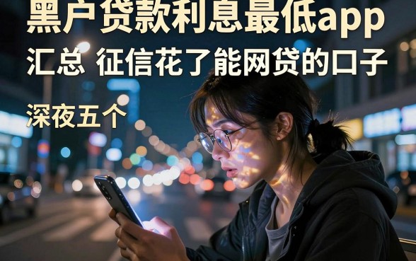 黑户贷款利息最低app，汇总五个征信花了能网贷的口子