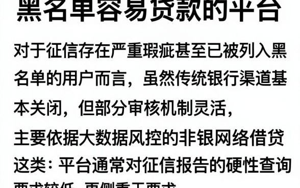 黑名单容易贷款的平台，详细阐述五个逾期太多仍可下款的平台