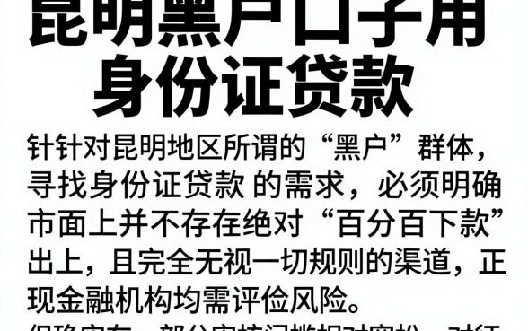 昆明黑户口子用身份证贷款，精选五个不看征信负债的网贷百分百下款app