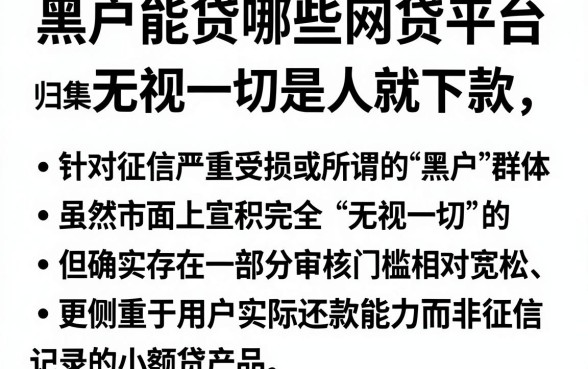 黑户能贷哪些网贷平台，归集五个无视一切是人就下款