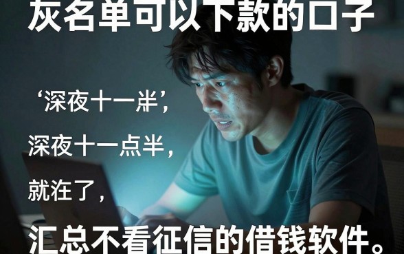 灰名单可以下款的口子,汇总五个不看征信的借钱软件