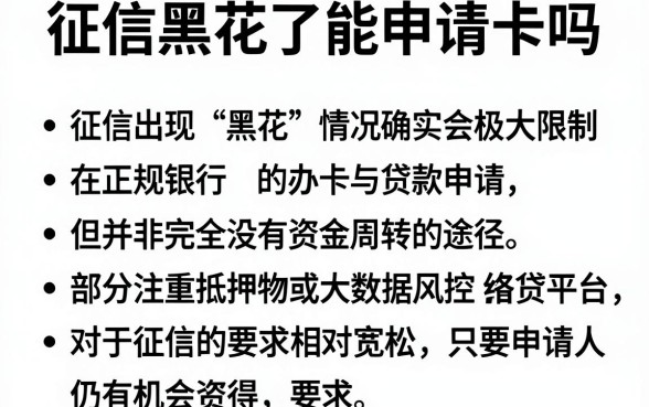征信黑花了能申请卡吗,整合五个黑征信也能贷款的网贷软件