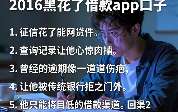 2016黑花了借款app口子,条列五个征信花了能网贷的软件