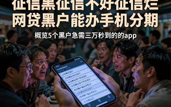 征信黑征信不好征信烂网贷黑户能办手机分期，概览5个黑户急需三万秒到的的app