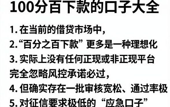 100分百下款的口子大全,理出五个无视黑白户口子