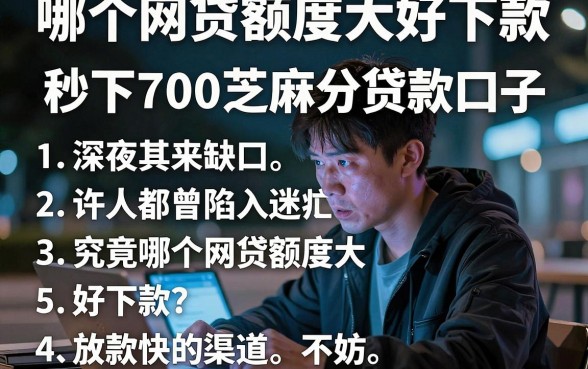 哪个网贷额度大好下款，胪列五个秒下700芝麻分贷款口子