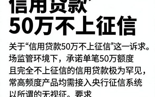 信用贷款 50万不上征信，详尽说明五个无视征信黑户必下的贷款口子