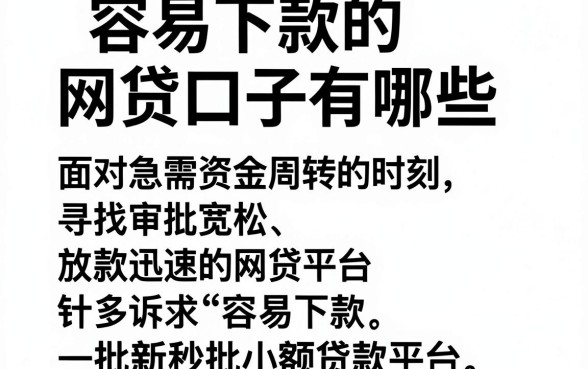 容易下款的网贷口子有哪些,规整5个最新秒批小额贷款平台