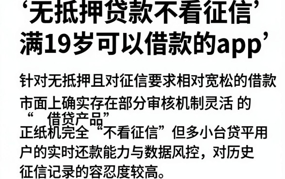 无抵押贷款不看征信,整合五个满19岁可以借款的app