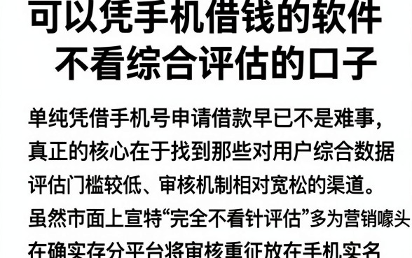 可以凭手机借钱的软件,理出五个借钱平台不看综合评估的口子