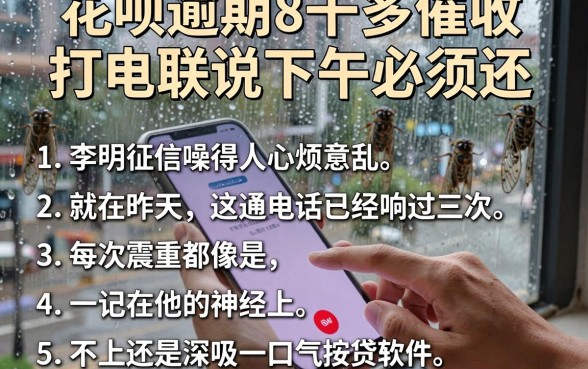 花呗逾期8千多催收打电联说下午必须还,条列五个不上征信报告的贷款软件