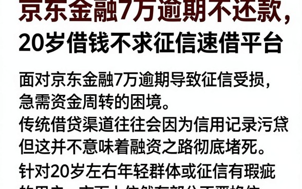 京东金融7万逾期不还款，整理五个20岁借钱不求征信速借平台