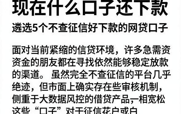 现在什么口子还下款，遴选5个不查征信好下款的网贷口子