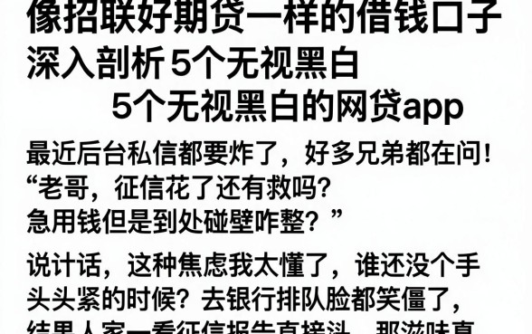 像招联好期贷一样的借钱口子,深入剖析5个无视黑白的网贷app