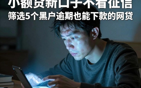 小额贷新口子不看征信，筛选5个黑户逾期也能下款的网贷