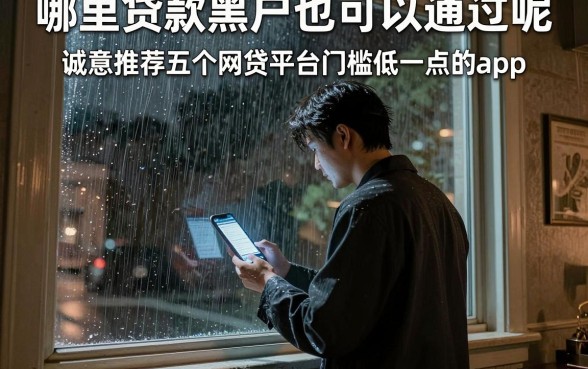 哪里贷款黑户也可以通过呢，诚意推荐五个网贷平台门槛低一点的app