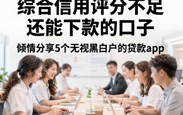 综合信用评分不足还能下款的口子，倾情分享5个无视黑白户的贷款app