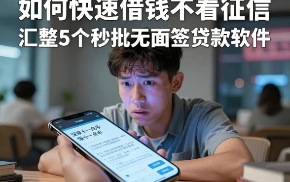 如何快速借钱不看征信，汇整5个秒批无面签贷款软件