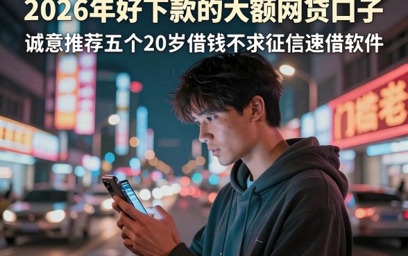 2026年好下款的大额网贷口子，诚意推荐五个20岁借钱不求征信速借软件