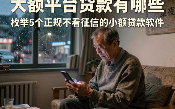 大额平台贷款有哪些,枚举5个正规不看征信的小额贷款软件