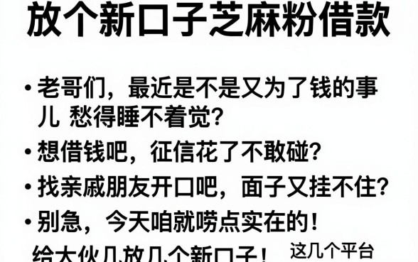 放个新口子芝麻粉借款，枚举五个无视黑白必下款的网贷app