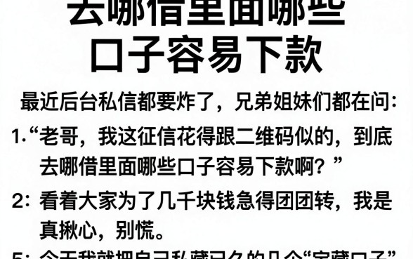 去哪借里面哪些口子容易下款,详尽说明5个黑户必下款的口子