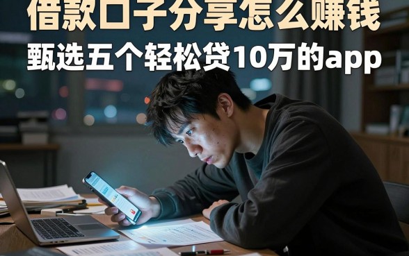 借款口子分享怎么赚钱，甄选五个轻松贷10万的app