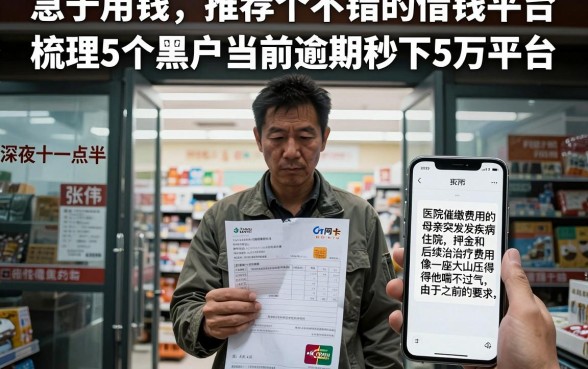 急于用钱,推荐个不错的借钱平台，梳理5个黑户当前逾期秒下5万平台