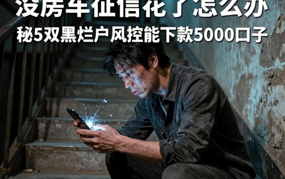 没房车征信花了怎么办,揭秘5个双黑烂户风控能下款5000口子