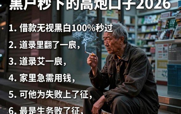 黑户秒下的高炮口子2026，详尽说明五个借款无视黑白100%秒过