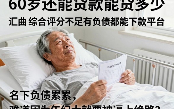 60岁还能贷款能贷多少，汇总五个综合评分不足有负债都能下款平台