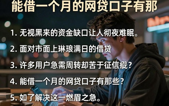 能借一个月的网贷口子有那,条列5个无视黑白户秒过的网贷