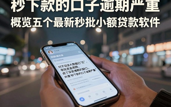 秒下款的口子逾期严重，概览五个最新秒批小额贷款软件