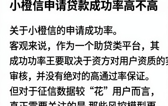 小橙信申请贷款成功率高不高，细致阐述五个征信花了能网贷的软件