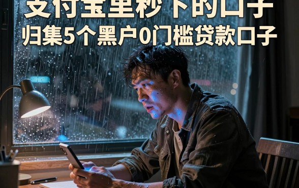 支付宝里秒下的口子,归集5个黑户0门槛贷款口子