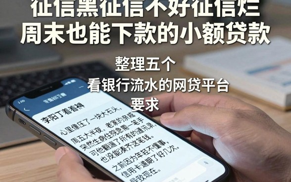 征信黑征信不好征信烂周末也能下款的小额贷款,整理五个看银行流水的网贷平台