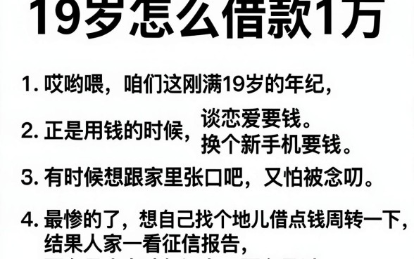 19岁怎么借款1万，细致阐述5个芝麻分负面借款的平台