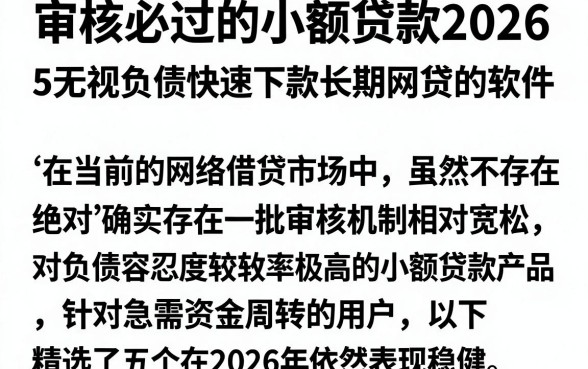 审核必过的小额贷款2026,汇总5个无视负债快速下款长期网贷的软件