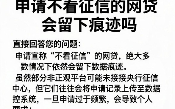 申请不看征信的网贷会留下痕迹吗,归集5个借款秒批秒到账的app