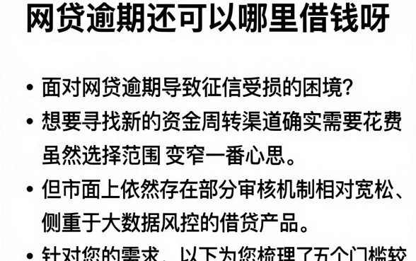 网贷逾期还可以哪里借钱呀,胪列五个门槛低易下款软件