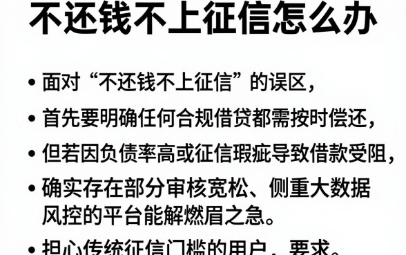 不还钱不上征信怎么办，筛选5个不看负债秒下款的网贷口子