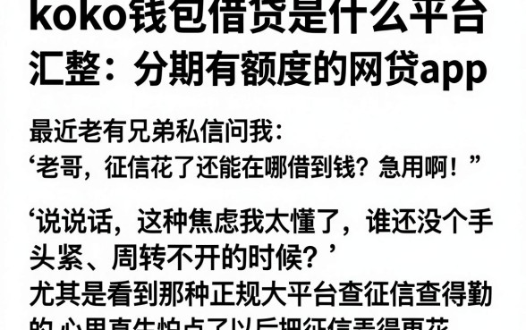 koko钱包借贷是什么平台，汇整五个分期有额度的网贷app