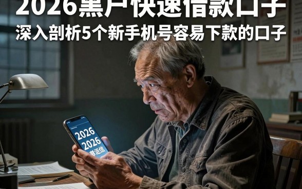 2026黑户快速借款口子，深入剖析5个新手机号容易下款的口子