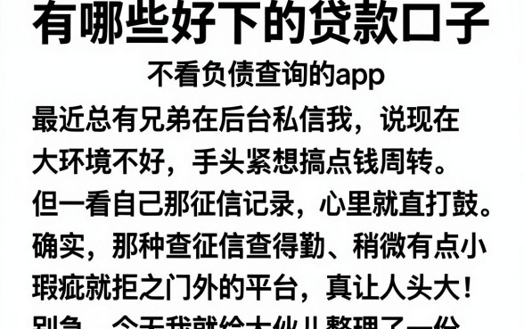 有哪些好下的贷款口子,整合五个不看负债查询的app