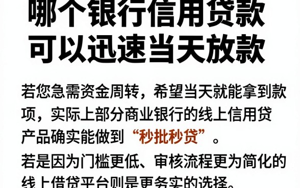 哪个银行信用贷款可以迅速当天放款，甄选五个可以借钱不用审核的软件